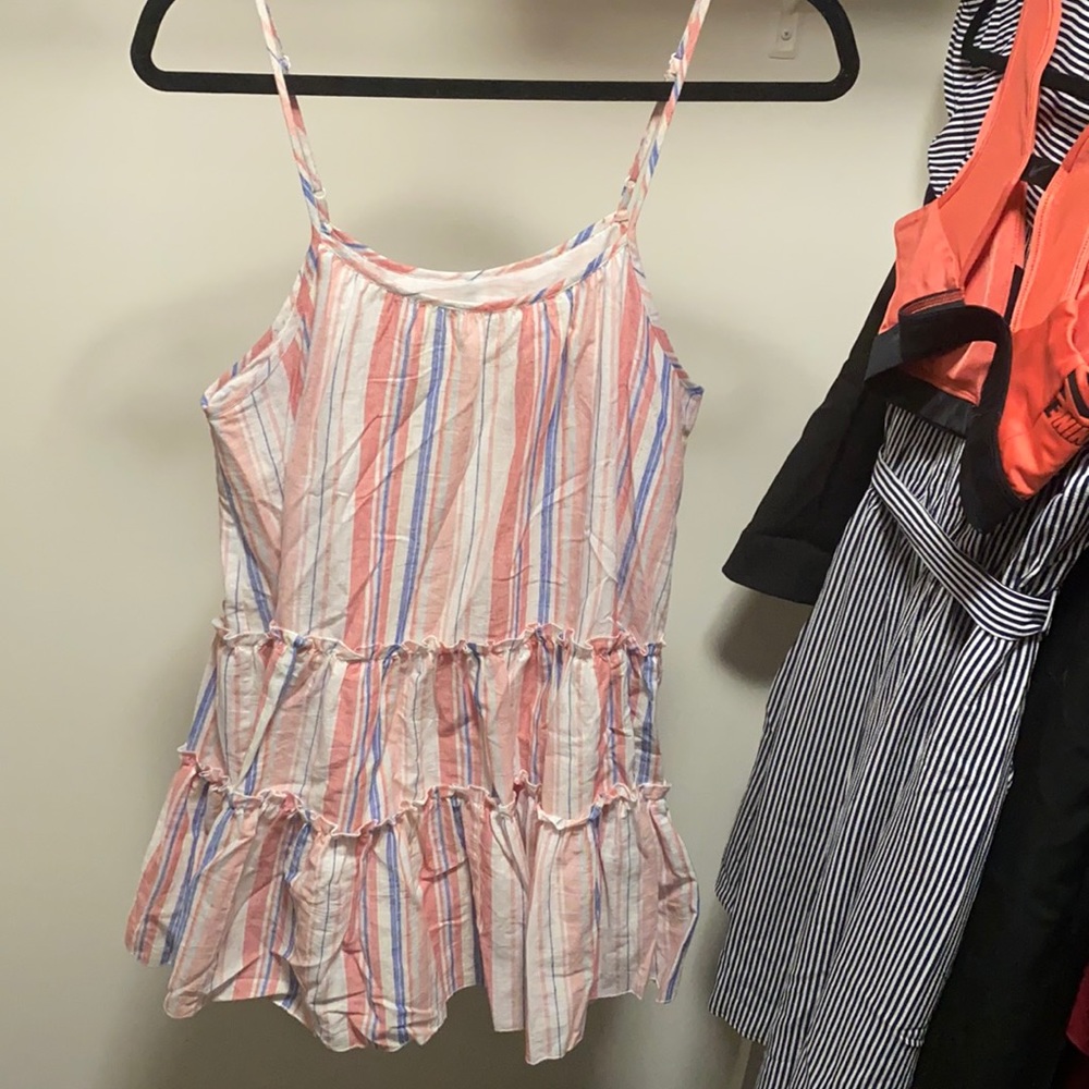 Striped, spaghetti strap babydoll dress